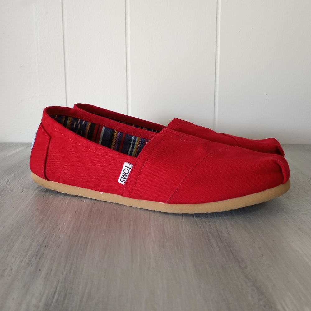TOMS Classic Red Canvas Alpargaras Women's Size 8